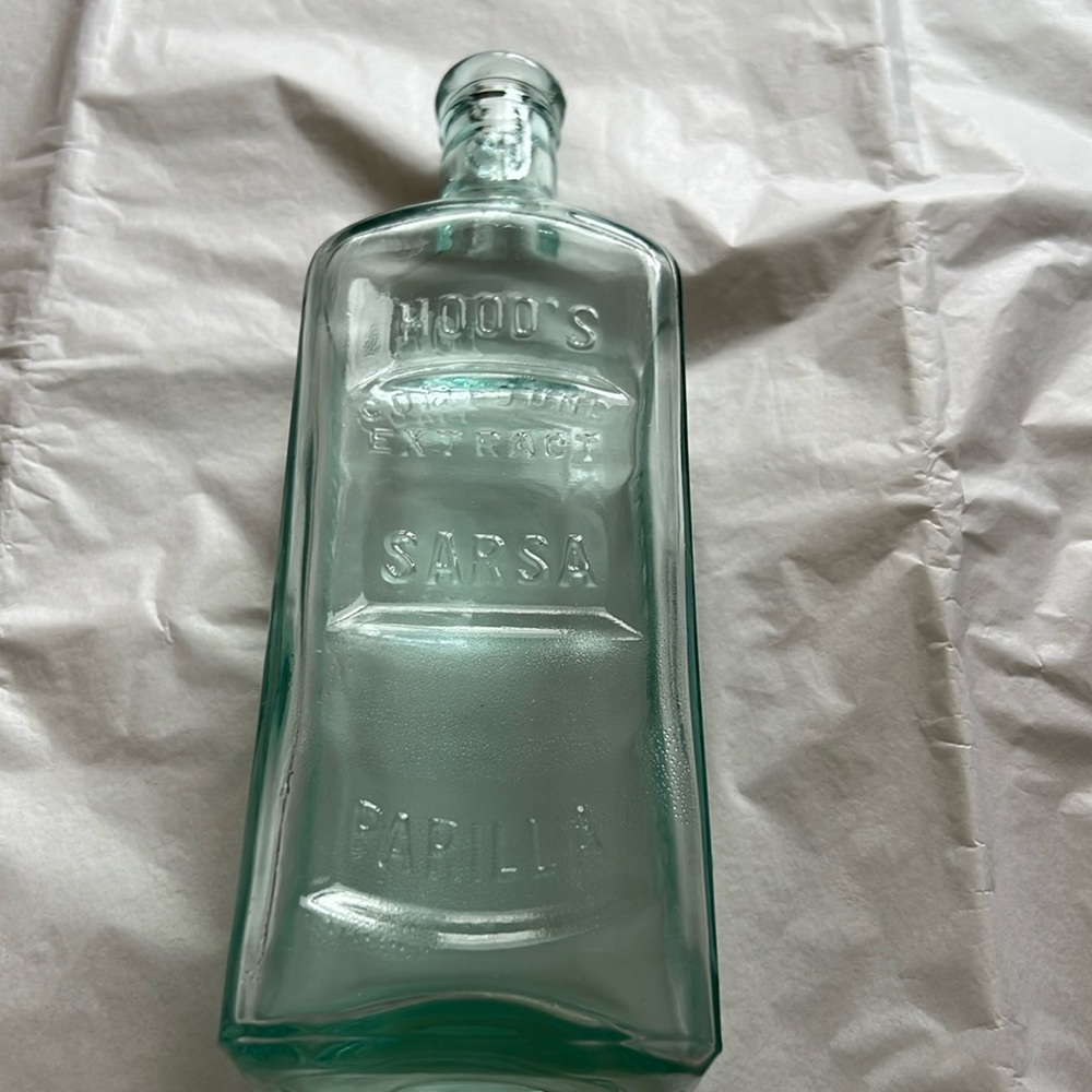 Vintage Bottle- Hood’s Compound Extract - Sarsa Parilla Lowell Mass.